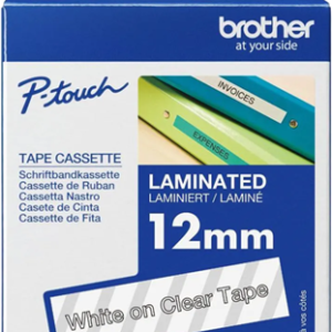 Brother TZe-135 12mm x 8m White on Clear Tape