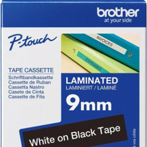 Brother TZe-325 9mm x 8m White on Black Tape