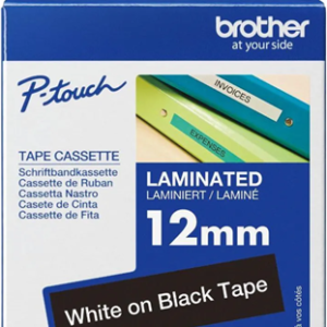 Brother TZe-335 12mm x 8m White on Black Tape