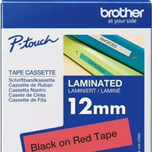 Brother TZe-431 12mm x 8m Black on Red Tape