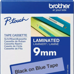 Brother TZe-521 9mm x 8m Black on Blue Tape