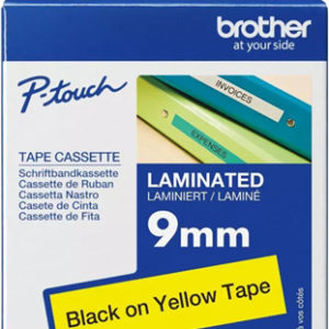 Brother TZe-621 9mm x 8m Black on Yellow Tape
