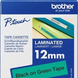 Brother TZe-731 12mm x 8m Black on Green Tape