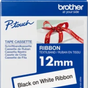 Brother TZe-R231 12mm x 4m Black on White Ribbon Tape