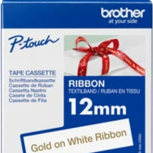Brother TZe-R234 12mm x 4m Gold on White Ribbon Tape