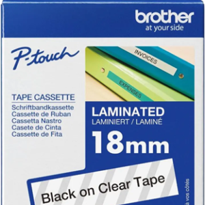 Brother TZe-141 18mm x 8m Black on Clear Tape