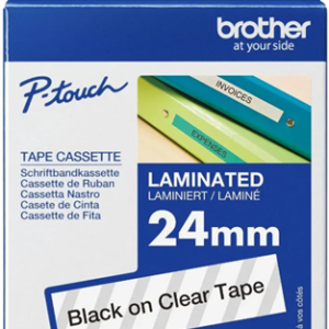 Brother TZe-151 24mm x 8m Black on Clear Tape