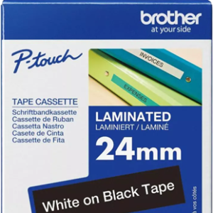 Brother TZe-355 24mm x 8m White on Black Tape