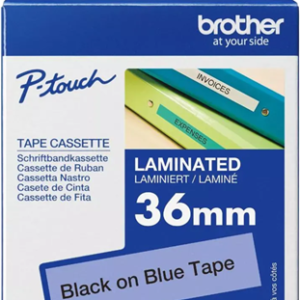 Brother TZe-561 36mm x 8m Black on Blue Tape