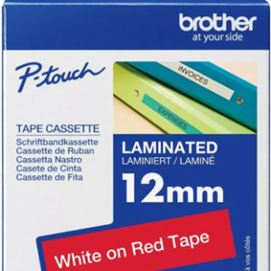 Brother TZe-435 12mm x 8m White on Red Tape