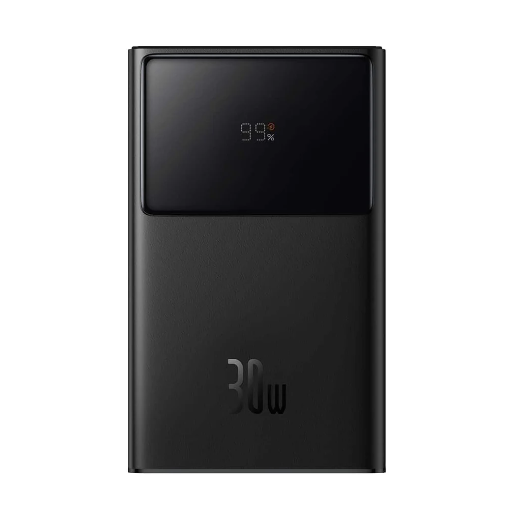 OS-Baseus Star-Lord Digital Display Fast Charging Power Bank 10000mAh 30W Cluster Black With Simple Series Charging Cable USB to Type-C 3A 0.3m Black