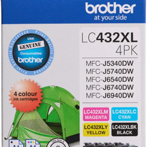 Brother LC432XL4PKS 4-Pack High Yiel Ink Cartridge (B/C/M/Y)