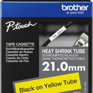 Brother HSE651E 21.0mm x 1.5m Black on Yellow Heat Shrink Tape