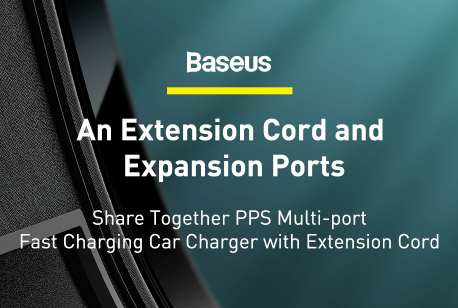 Baseus Share Together PPS multi-port Fast charging car charger with extension cord 120W 2U+2C Gray - Image 3