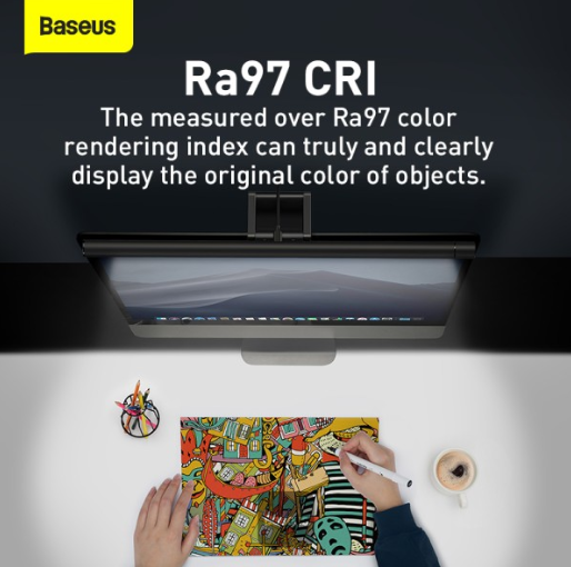 Baseus i-wok Series USB Asymmetric Light Source Screen Hanging Light (Youth) Black - Image 7