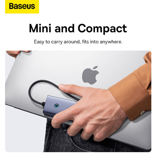 OS-Baseus UltraJoy Series 4-Port HUB Space Grey Type-C to USB 3.0 x 4 - Image 5