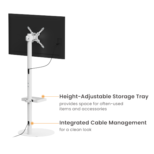 Bracom Chic TV Display Floor Stand White - Image 4