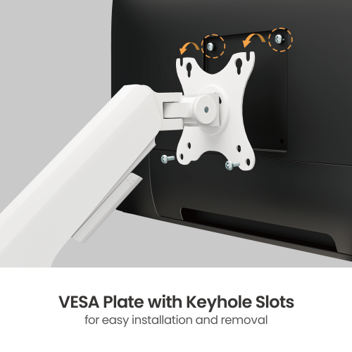 Bracom FlexPrecision Cost-Effective Gas Spring Dual Monitor Arm with USB Ports White - Image 2