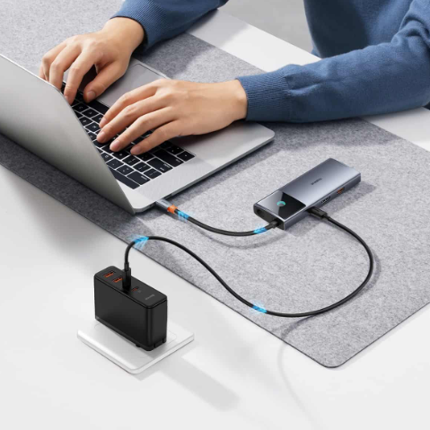 Baseus Metal Gleam Series II 6-in-1 USB HUB, USB-C to 1*HDMI4K@60Hz+1*USB-CË10Gbps+2*USB-A(10Gbps)+1*RJ45+1*USB-CËPD - Image 9