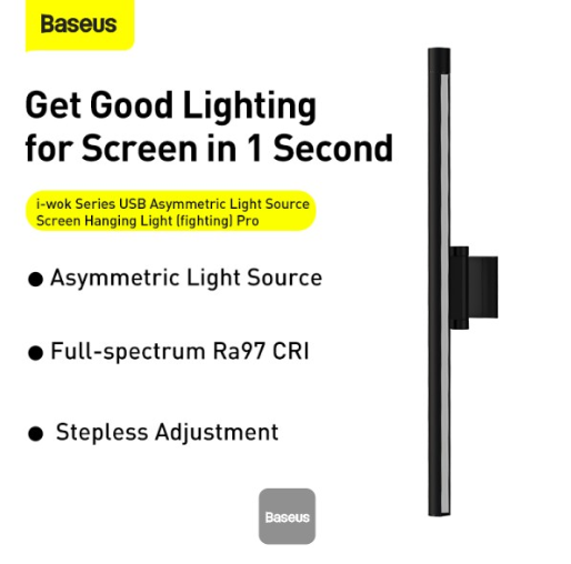 Baseus i-wok Series USB Asymmetric Light Source Screen Hanging Light (Youth) Black - Image 2