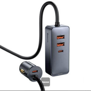 Baseus Share Together PPS multi-port Fast charging car charger with extension cord 120W 2U+2C Gray