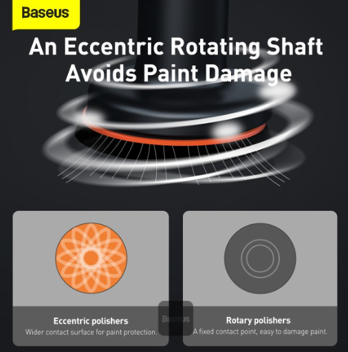 Baseus New Power Cordless Electric Polisher Black(Includes: Flat Foam iPad*1, Waffle Foam Polishing iPad*1, Polishing Wool iPad*1, Type-C Charging Cable Black) - Image 4