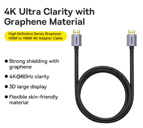 Baseus High Definition Series Graphene HDMI to HDMI 4K Adapter Cable 5m Black - Image 9