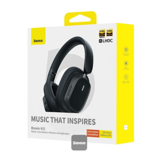 Baseus Bowie H1i Noise-Cancellation Wireless Headphones Cluster Black - Image 6