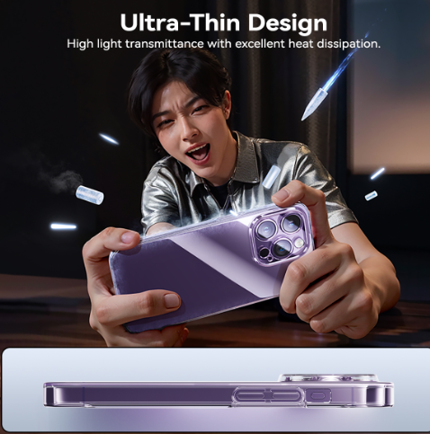OS-Baseus Lucent Series Phone Case for IPhone 15 Plus, Clear - Image 6
