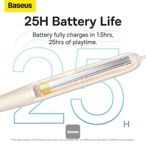 Baseus Bowie P1 Neckband Wireless Earphones Stellar White - Image 4