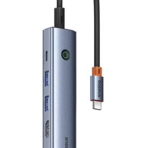 Baseus UltraJoy Series 5-Port HUB AIR Space Grey (Type-C to HDMI4K@60Hz*1 USB3.0*2 PD*1 RJ45*1)