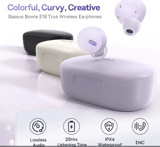 Baseus Bowie E18 True Wireless Earphones White - Image 3