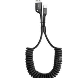 Baseus Coiled Spring Data Cable USB For Type-C 2A 1m Black