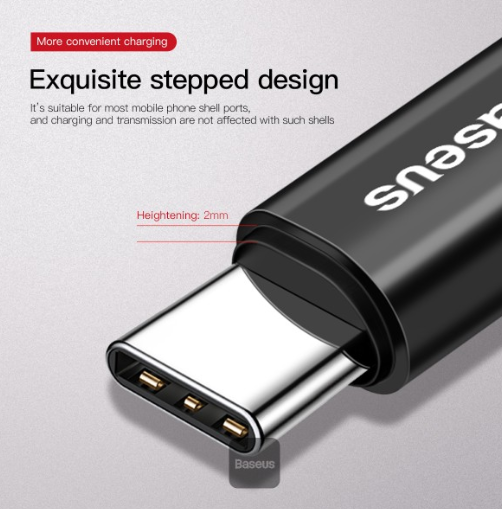 Baseus Coiled Spring Data Cable USB For Type-C 2A 1m Black - Image 5