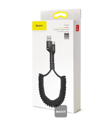 Baseus Coiled Spring Data Cable USB For Type-C 2A 1m Black - Image 10