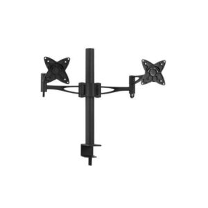 Dual (2) LCD Monitor Table Stand w/Arm & Desk Clamp Up to 23 Black