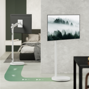 Bracom Fully-Adjustable, Mobile TV Display Mech Spring Floor Stand (Max. VESA: 200x200) White