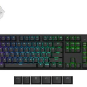 Keychron K10 QMK Wireless RGB Backlight Aluminum Frame Keychron Superswitch Red (Hot-Swappable) Mechanical Keyboard