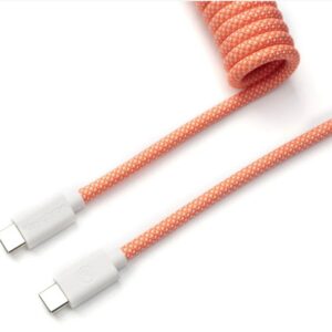 Keychron Coiled Type-C Cable-Straight Pink Orange