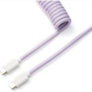Keychron Coiled Type-C Cable-Straight Light Purple