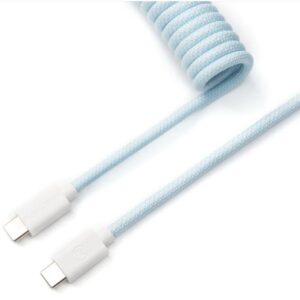 Keychron Coiled Type-C Cable-Straight Light Blue