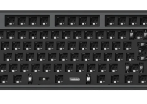Keychron Lemokey L3 80% QMK/VIA Wireless Custom Mechanical Keyboard Barebone Knob ISO Carbon Black