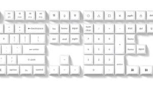 Keychron Double Shot OSA PBT Keycap Full Keycap Set - Black lettering on White Keys