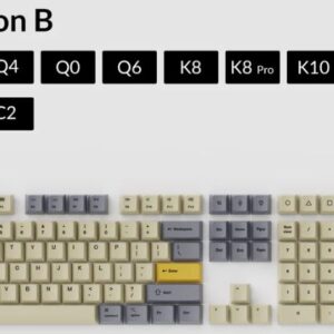 Keychron Q3&Q6&K8&K8Pro&K10&K12 OEM Dye-Sub PBT Keycap Set - Wheat Grey