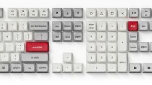Keychron Double Shot KSA PBT Keycap Full Keycap Set - Light Gray and White