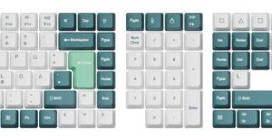 Keychron OEM Dye-Sub PBT Full Set Keycap Set - White Mint - DE-ISO