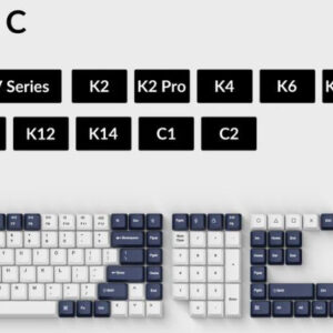 Keychron OEM Dye-Sub PBT Keycap Set - Bluish Black White Full Set