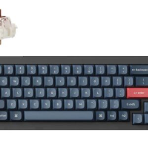 Keychron V2 MAX ANSI 65% Layout 68 Key Carbon Black Full Assembled Knob Brown Switch RGB Hot-Swap Gateron Jupiter Wireless / Wired / 2.4GHz Normal Profile QMK Custom Keyboard