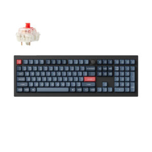 Keychron V6 Max QMK/VIA Wireless Custom Fully Assembled Knob Carbon Black Gateron Jupiter Red Switch Mechanical Keyboard