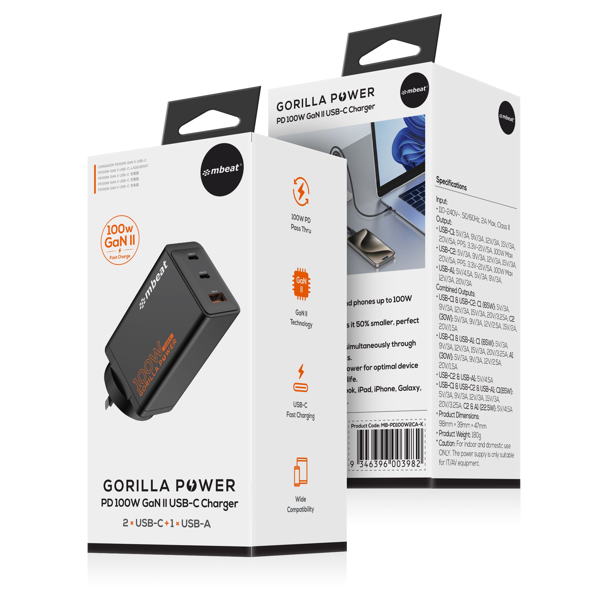 mbeat Gorilla Power PD 100W GaN II USB-C Charger - Image 7